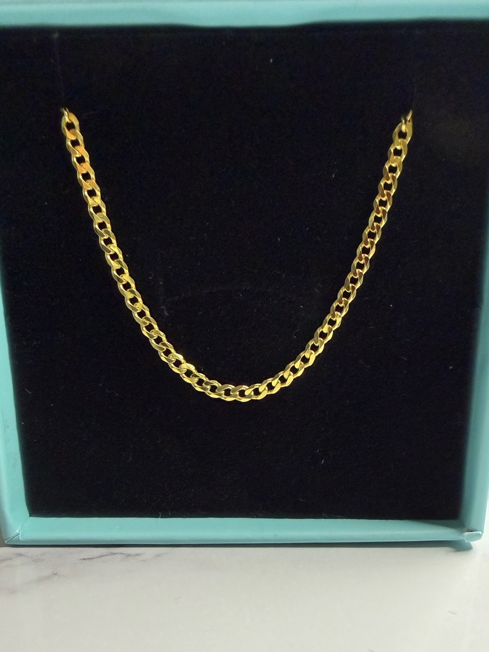 Gold Curb Link Chain — 22”